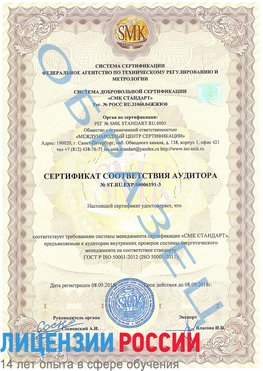 Образец сертификата соответствия аудитора №ST.RU.EXP.00006191-3 Волгодонск Сертификат ISO 50001